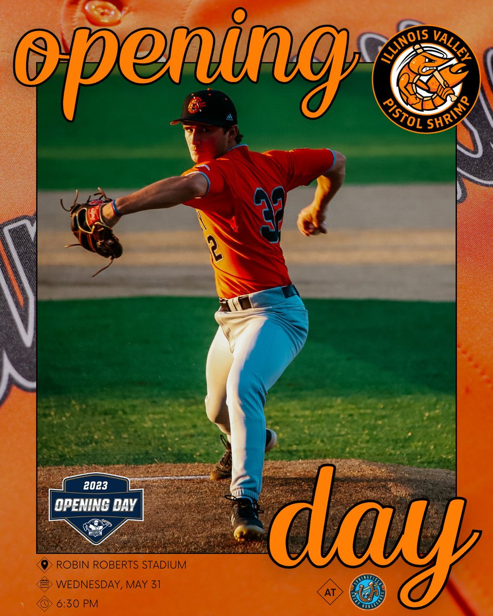 PShrimpBaseball's tweet photo. Happy Opening Day! ⚾️ 

#PistolShrimpBaseball travels to Springfield to take on the Lucky Horseshoes tonight at 6:30! 

📻 https://t.co/OEqLTQghgc

#ProspectLeague | #FearTheClaw https://t.co/Gyrkfzorxd