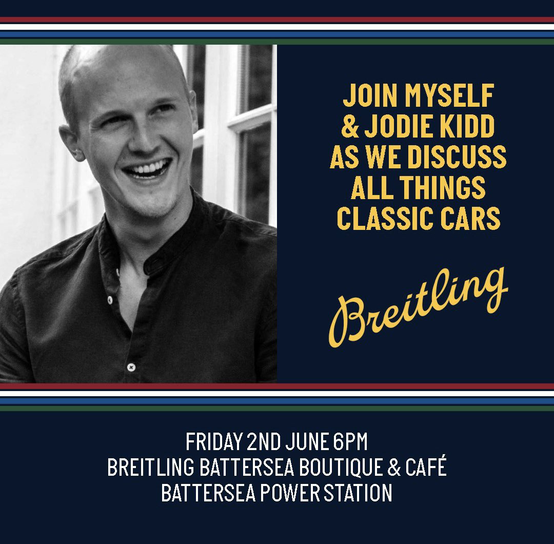 This Friday I’m doing a thing with <a href="/Breitling/">Breitling</a> 😎
If you’re in London, swing by so we can nerd out on cars and watches!