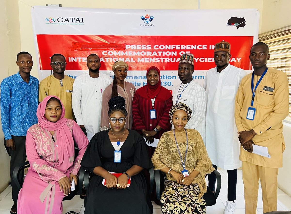 casfod_nigeria's tweet photo. @casfod_nigeria , @CataiCenter , and @Bornowomendevt co-hosted a press conference in commemoration of the International Menstrual Hygiene Day. Our focus is to raise awareness about menstrual care and advocate for policies ensuring hygiene rights, WASH facilities in schools, 
1. https://t.co/eWAHVTHk9f