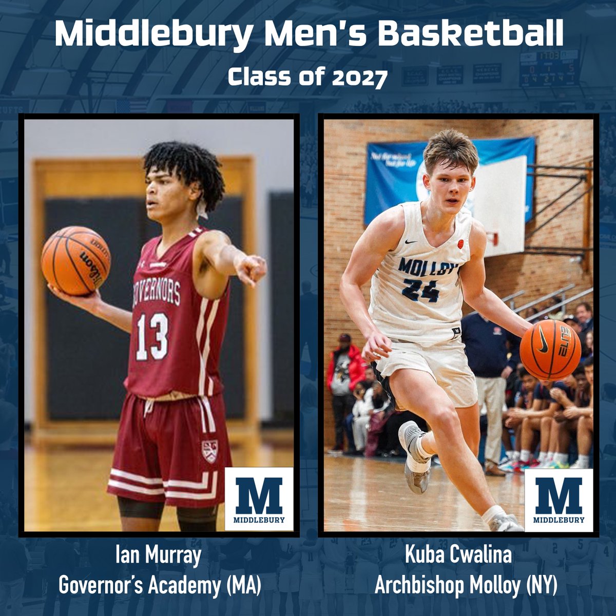We are so excited to welcome Ian and Kuba to the Middlebury family this fall! #GoMidd