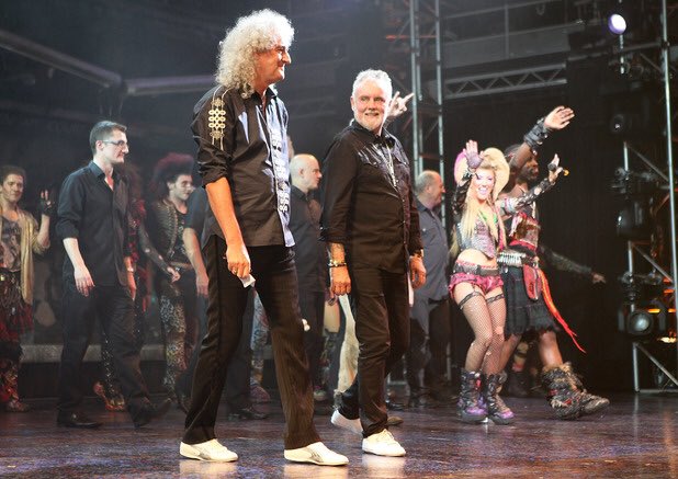 #OTD on 31/05/2014. #BrianMay and #RogerTaylor, as #Queen, played at the Dominion Theatre in London, UK, during the #WeWillRockYouMusical.