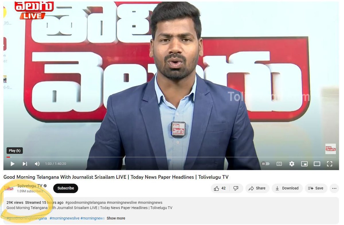 TeenmarMallanna's tweet photo. Dear @Google @sundarpichai plz look into this analysis it will show you how much google is perfect #tolivelugu #GoogleFraud @YouTubeIndia views #manipulation #Raviprakashtv9 https://t.co/TnoP97JEkh