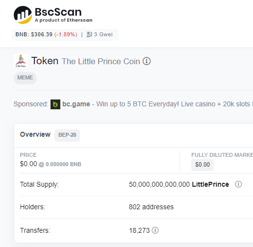 LP_Coin's tweet photo. @bscscan updated #LittlePrinceCoin.
Thank you.

You can find the contract link on my linkTree page. https://t.co/uyv1W97XiH