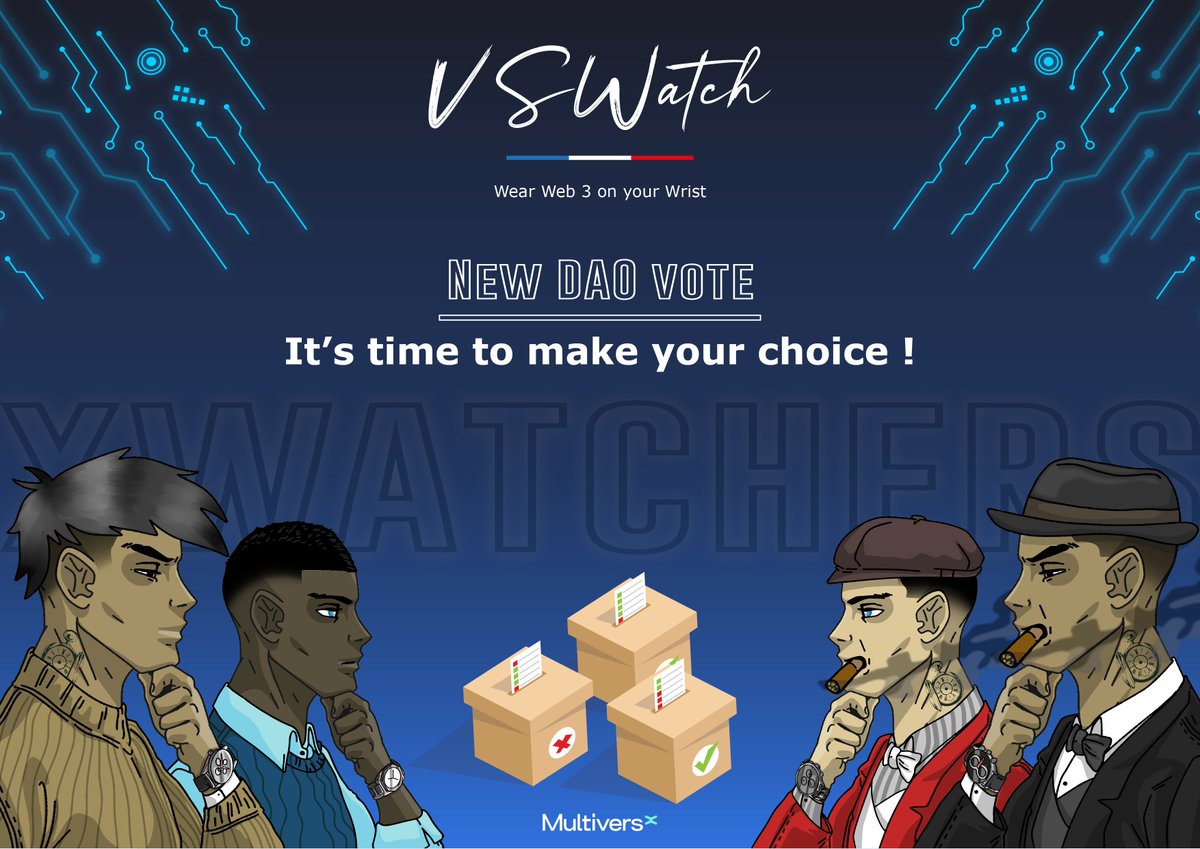 VSWatch_Club's tweet photo. Hey Watchers ‼️

👉 A new idea was proposed from several holders so it has been submitted to the DAO!

🗳️ This one is about the xWatchers raffles, so if you are a xWatchers holders, don't forget to make your vote! 

🔗 https://t.co/XV40ek9Bma

#WeWearWatches ⌚️ https://t.co/EZ9awqtVYM