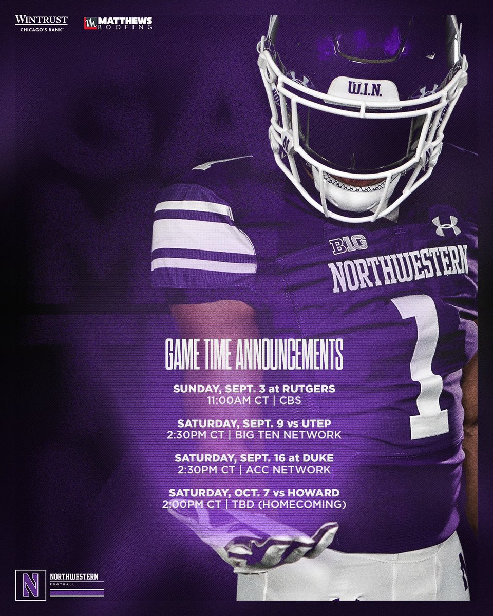 Northwestern Football tweet media