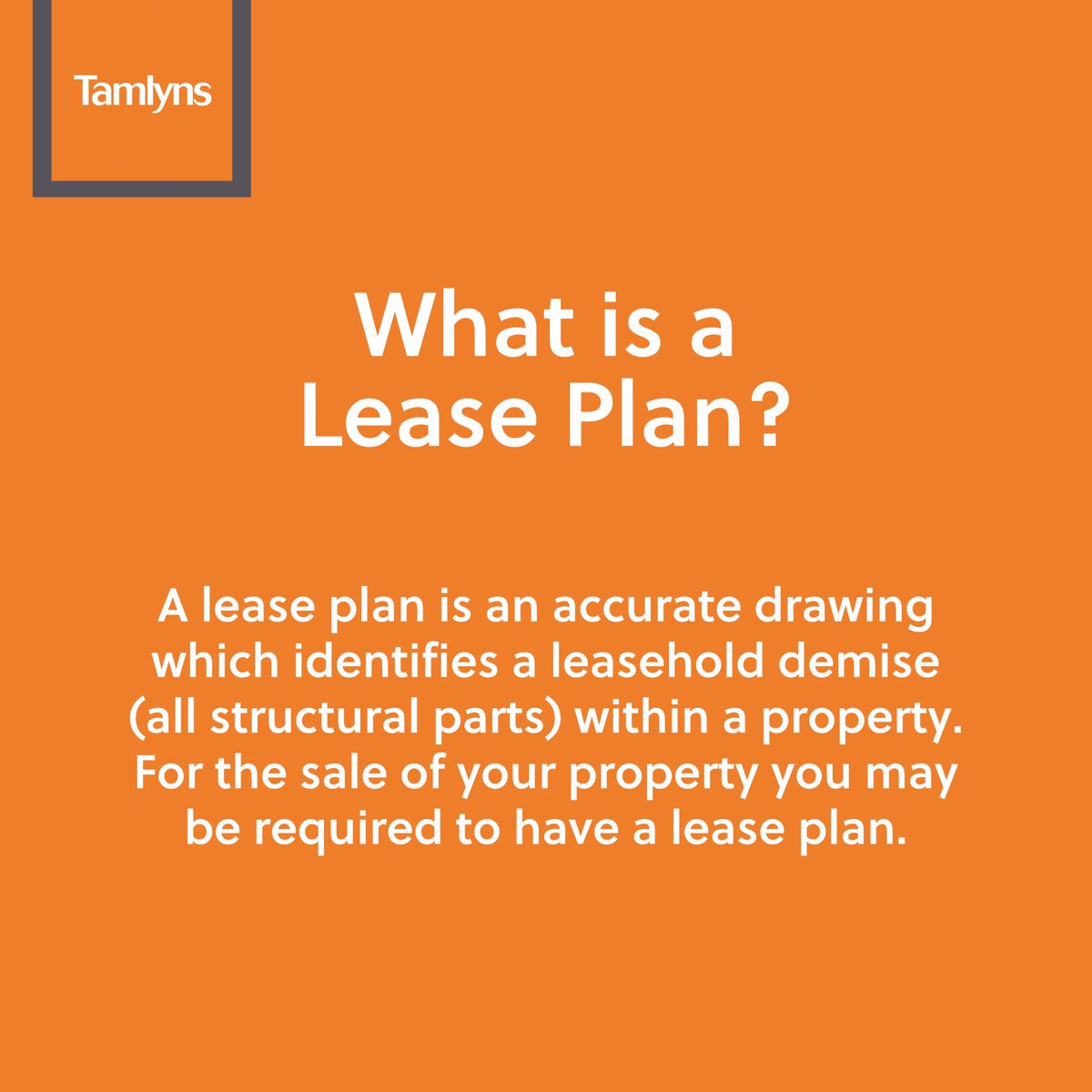 A #leaseplan is an accurate drawing which identifies a leasehold demise (all structural parts) within a property. For the sale of your property you may be required to have a lease plan. Consider using Tamlyns to conduct your property lease plan at tamlynsprofessional.co.uk