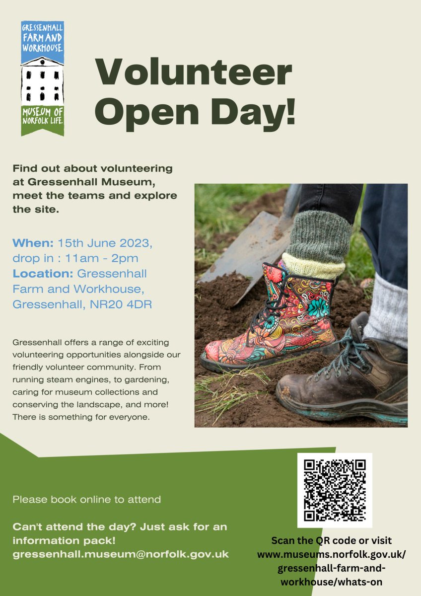 It's #volunteer Open Day at @GressenhallFW  on June 15, 11am-2pm. Head along for a taster of the many exciting and varied roles available.