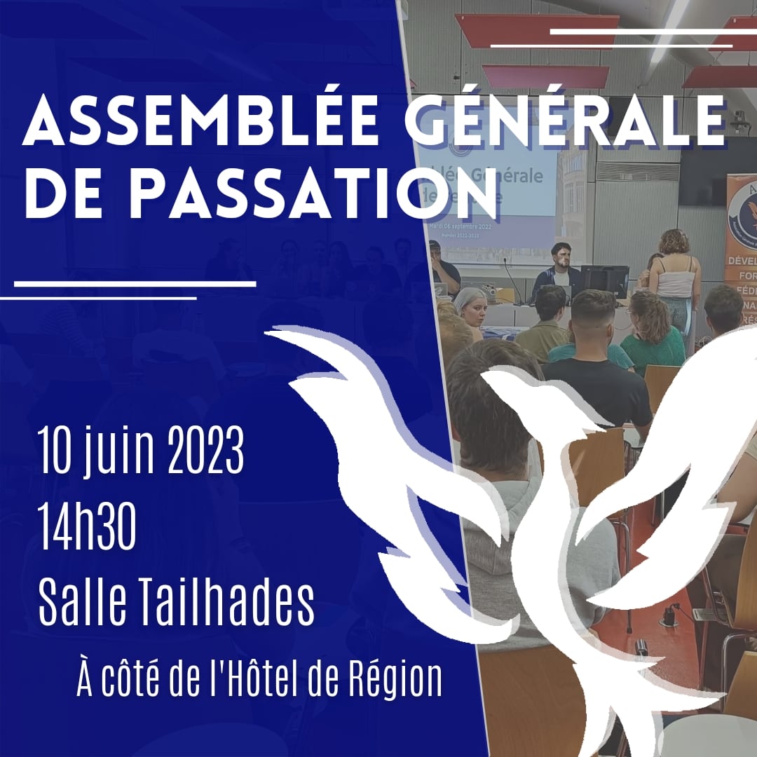 📆 Le bureau de l'AGEM organise samedi 10 juin 2023 à 14h30 son Assemblée Générale de passation. 

📌 Elle aura lieu dans la salle Tailhades,  201 avenue de la Pompignane, 34000 #Montpellier. 

Ca sera l'occasion de faire le bilan de l'année écoulée et d'élire le nouveau bureau !
