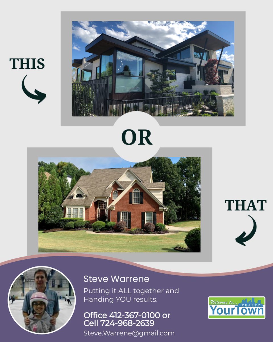 If you could choose between the two types of home styles, what would it be? Modern or traditional?

#thisorthat #modernhome #traditionalhome #homedesigns #homeaesthetic #qanda #wouldyourather #realestate