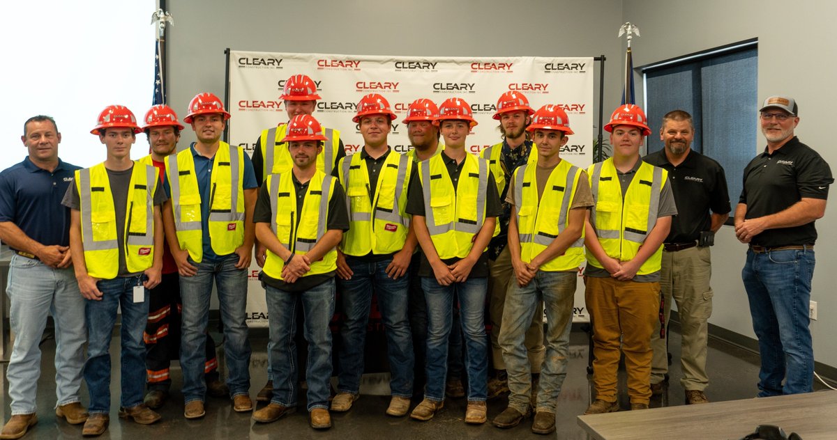 clearyconst's tweet photo. Yesterday, Cleary held our 4th annual 'Hard Hat Signing' for our 10 apprentices &amp; 2 Interns celebrating the completion of this year's Cleary Academy &amp; welcoming them to our Cleary workforce.  #clearyacademy #theclearyway #clearyconstruction #hardhatsigning #construction https://t.co/DYHqAGqZW0