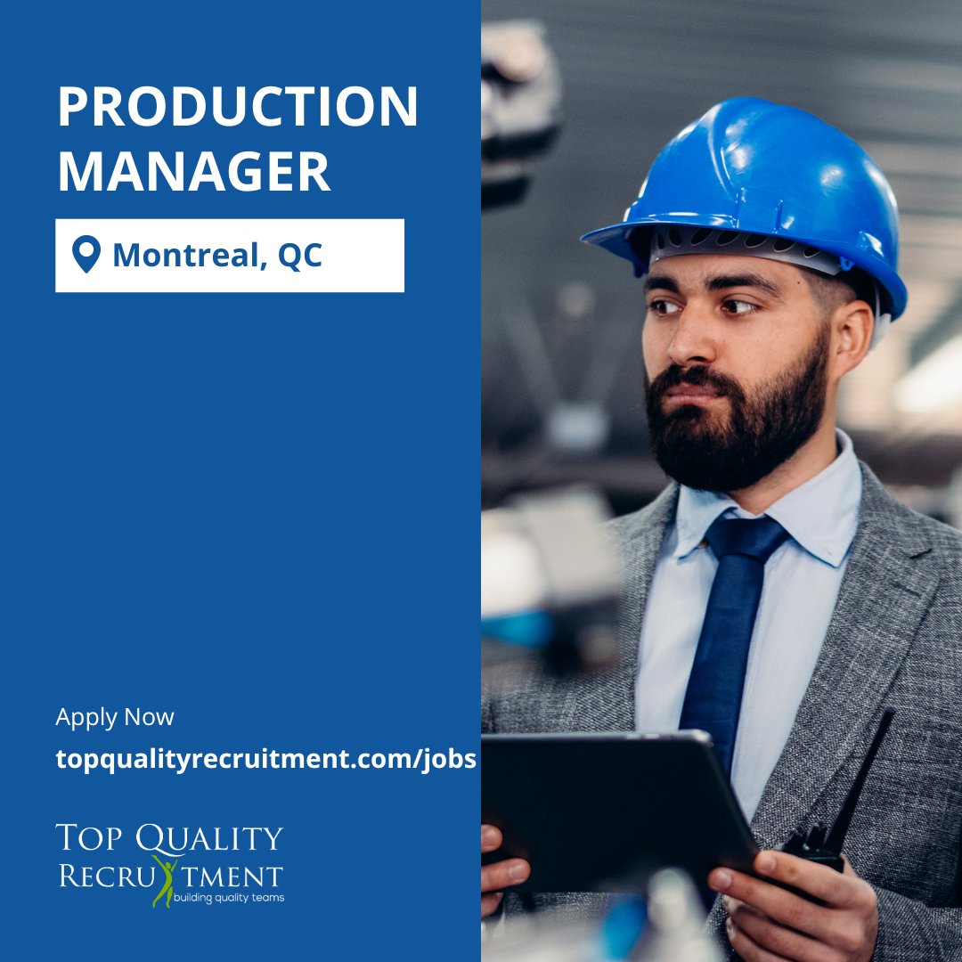 TQRNorthAmerica's tweet image. We are hiring a Production Manager in  Montreal, QC

Apply now: ow.ly/xCYr50OwvUS

#tqr #QCjob #hiring #job2023 #manager #productionmanager