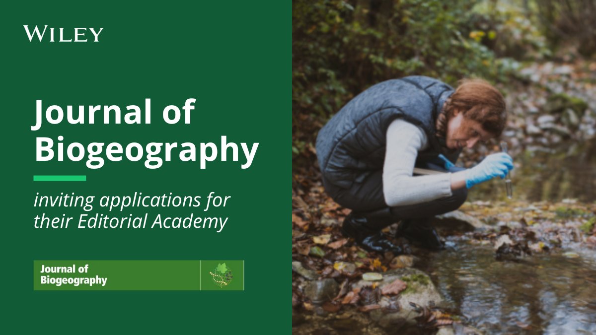 WileyEcology's tweet photo. π You still have time to submit an application for @JBiogeography's Editorial Academy! This program is aimed to help early career #biogeographers gain publishing experience with the support of a mentor.
Applications deadline: June 30th, 2023
π: https://t.co/ABjYzs1beV https://t.co/KkDYwf5Sid