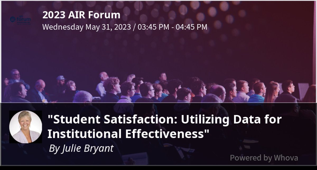 Are you interested in learning how to be more effective with the student satisfaction data you have collected? Join us this afternoon at 3:45. #airforum