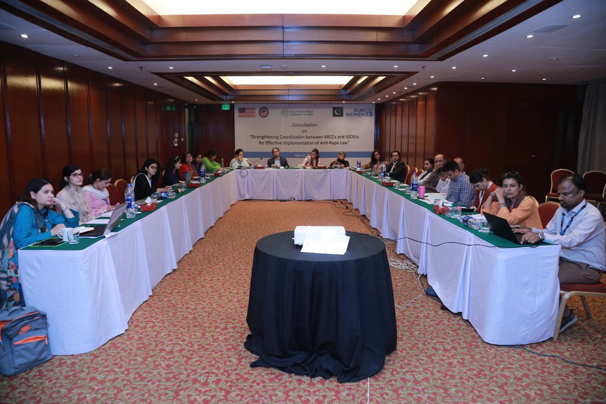 Qasimsoomro's tweet photo. Effective institutional mechanism and partnership with public/private institutions, donor organizations and local councils is required to tackle sexual Violence. @unwomen_pak has been very supportive and helping @SindhHealthDpt #GoS to develop strategic plan, legislation of Medico-legal Act, capacity building of Drs, Police and Prosecutors and piloting the ARCCs centers in Karachi and Sukkur hospitals, also bridging departmental gaps for effective coordination between ARCCs and SSOIUs under the Anti Rape Act, 2021.  We appreciate and laud Senator @AyeshaRaza13 for her continuous sighting and follow up.