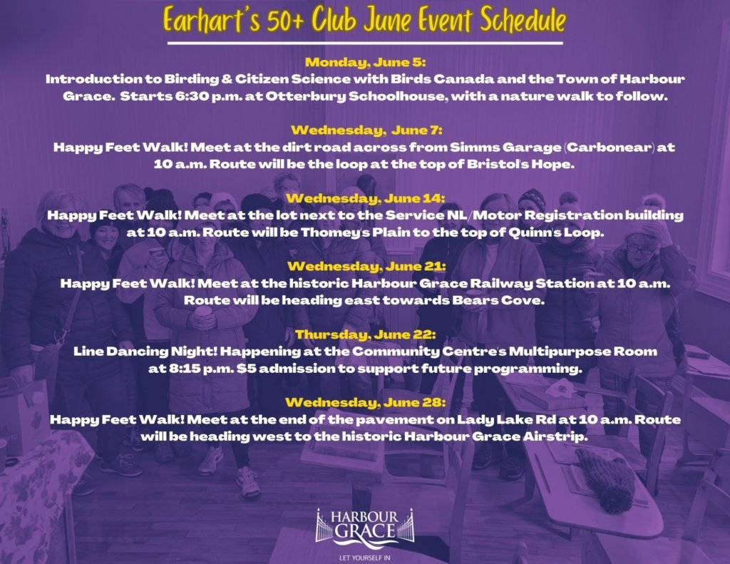See below for the Earhart's 50+ Club's June event schedule! Hope to see you at some of these events. 

#letyourselfin