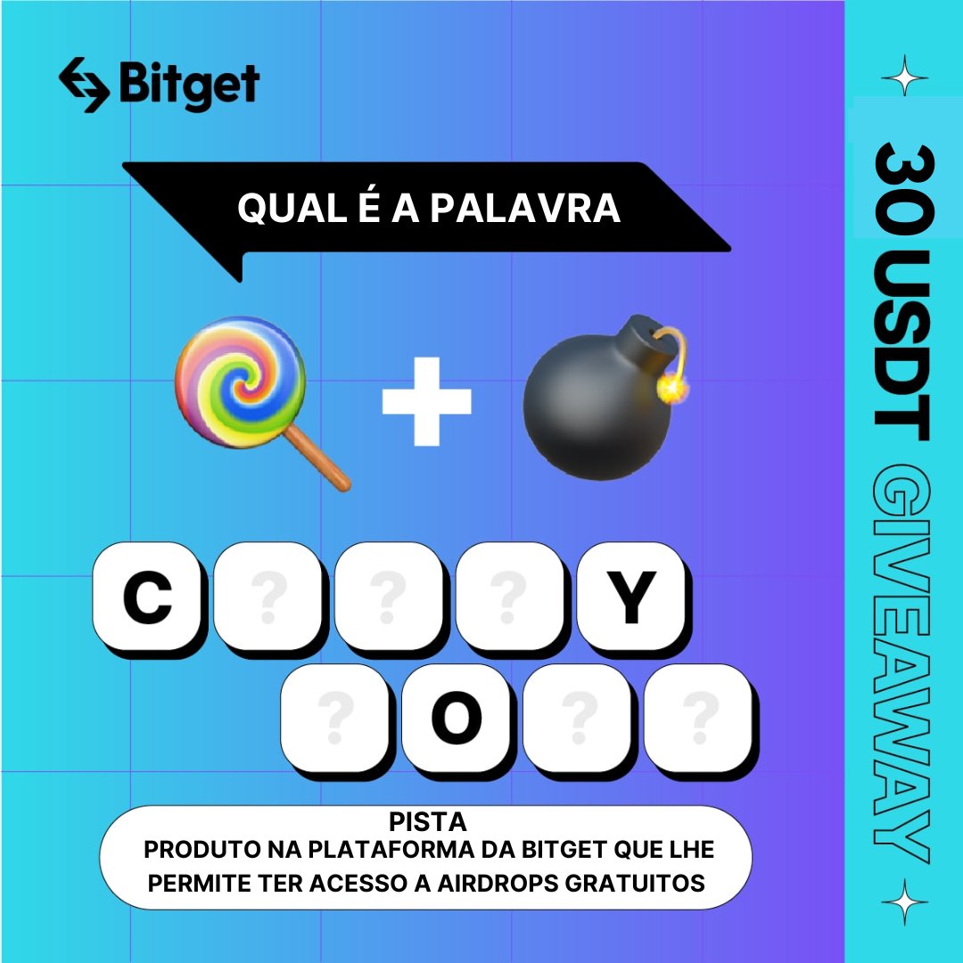 bitget_pt's tweet photo. Alerta #Sorteio! 🚨

Você sabe qual é a palavra escondida mistério? 👀

Temos 30 $USDT para distribuir em #Airdrop! 🎁

Regras:
Seguir @bitget_pt ✅
Identificar 3 amigos 👥
RT 🔄
Dar 💙

Boa sorte a todos ⚜️

#Giveaway https://t.co/y8qD9QvGeX