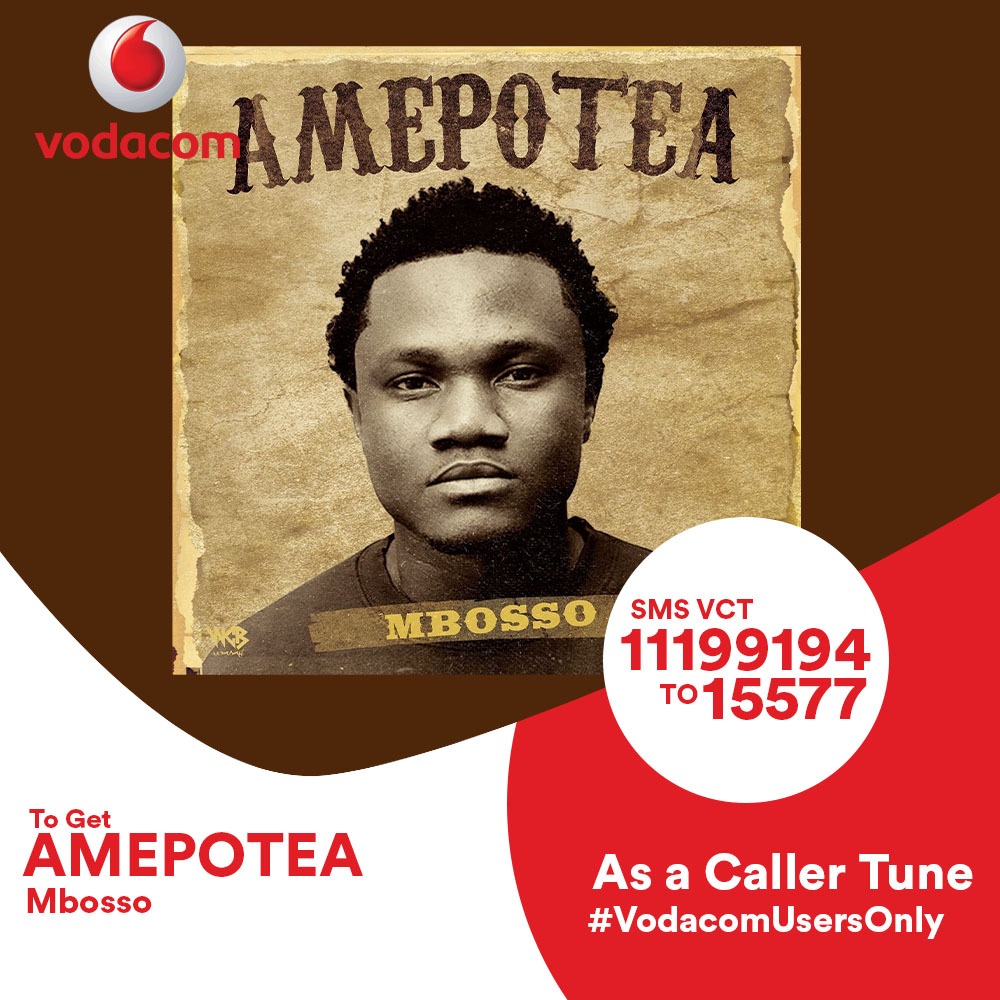 SMS 11199194 to 15577 to get 'AMEPOTEA' by @mbossokhan As @VodacomTanzania CALLER TUNE #VodacomUsersOnly