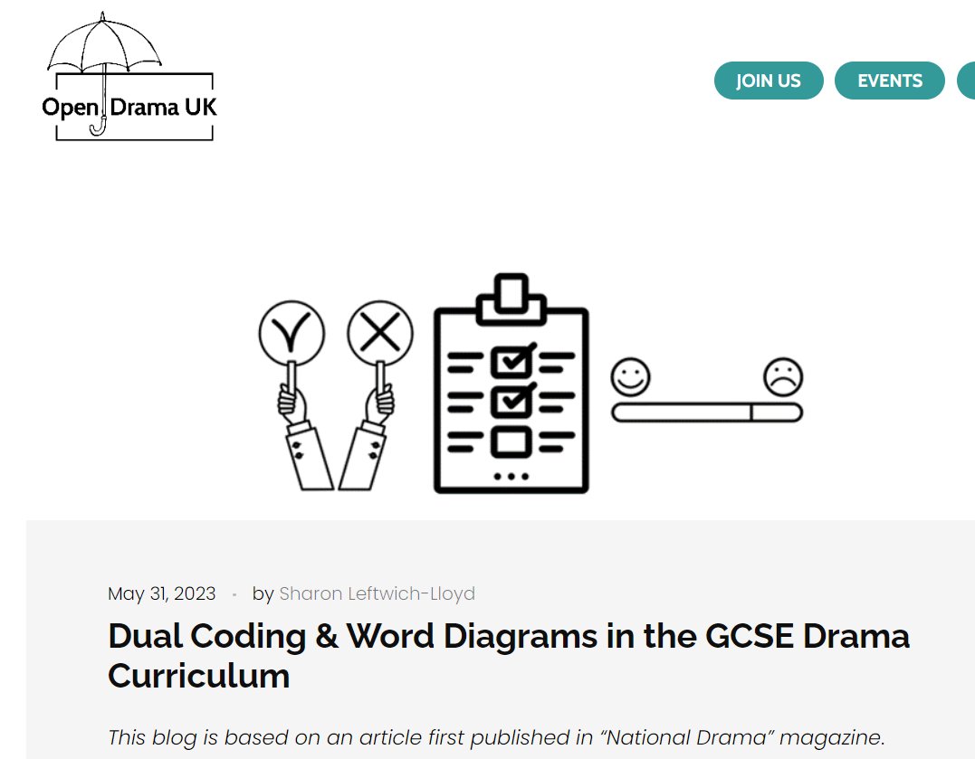 Interested in dual coding?  Drama teacher? Teach command words?  Plays? Have a read of my blog focussed embedding the theory into GCSE Drama opendramauk.org/2023/05/31/814/ <a href="/open_drama_uk/">Open Drama UK</a> <a href="/olicav/">oliver caviglioli</a>