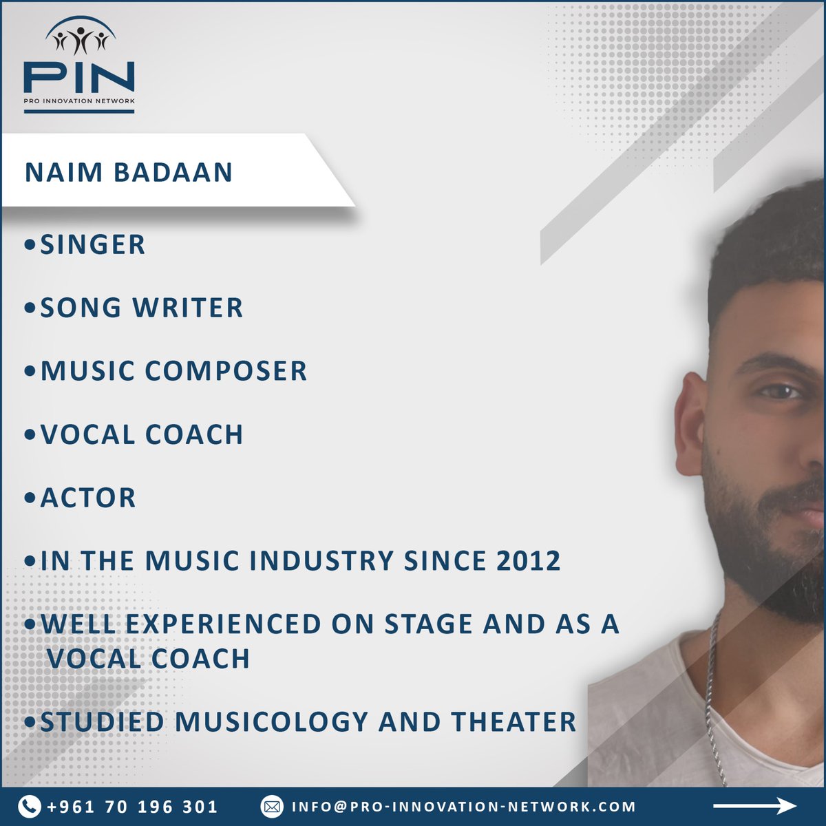 PinSarl17844's tweet photo. “If I cannot fly, let me sing.” – Stephen Sondheim
Everyone can learn to sing better. Book your session now!
✉️ info@pro-innovation-network.com
📱+961 70 196 301
#PIN  #ProInnovationNetwork #Vocalcoach #Singing  #Music https://t.co/W9e49x0Bkx