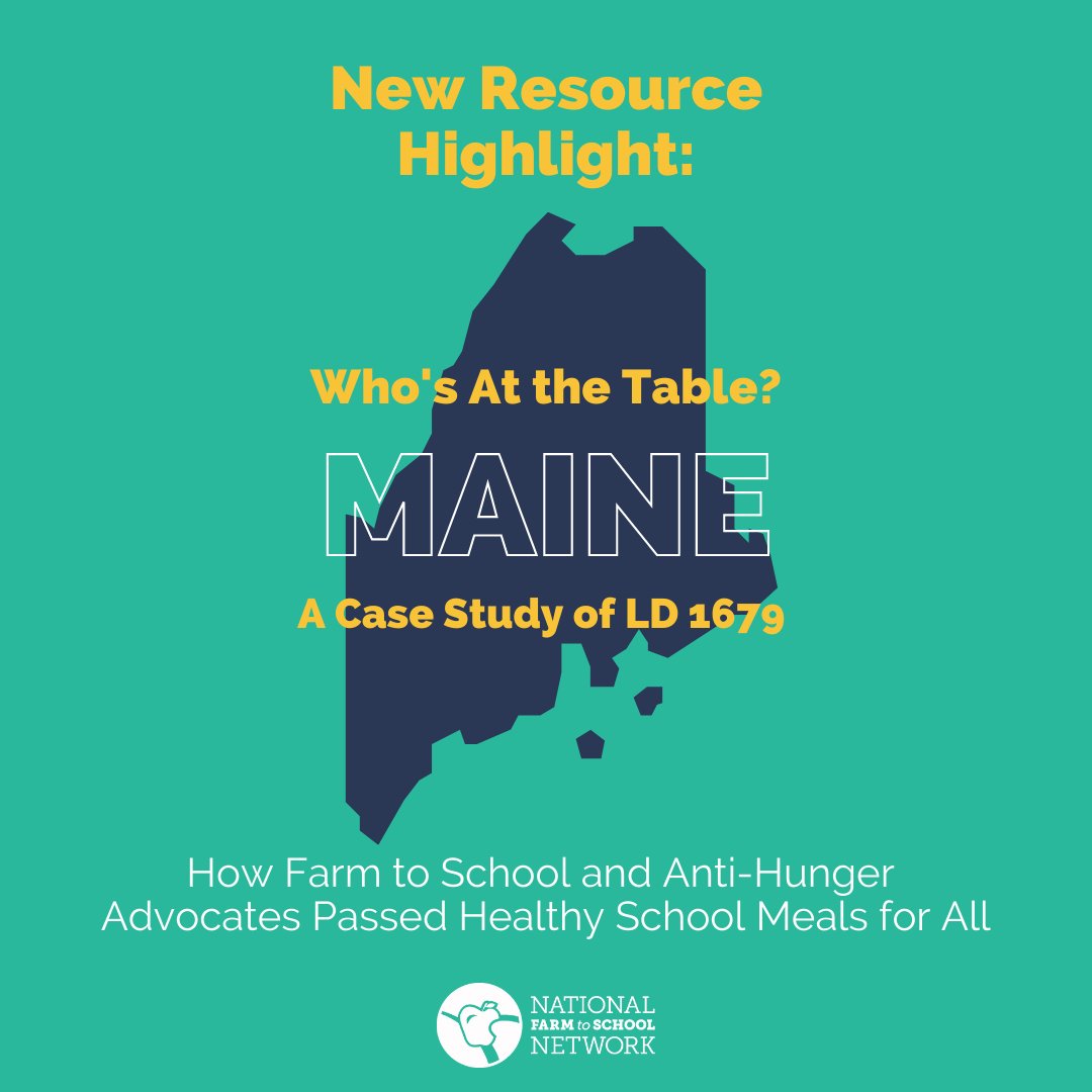A new release from our series of case studies featuring states with successful #universalmeals policies! Check out Maine's case study here: bit.ly/3WHgWND

#universalschoolmeals #WhosAtTheTable