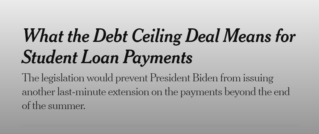 Student loan repayments are about to start again on August 1st, after 3 years of being able to skip without penalty.

40 million people paying an average ~$393 per month each will be pulled from the economy in discretionary spending.

Should be interesting to see how this plays