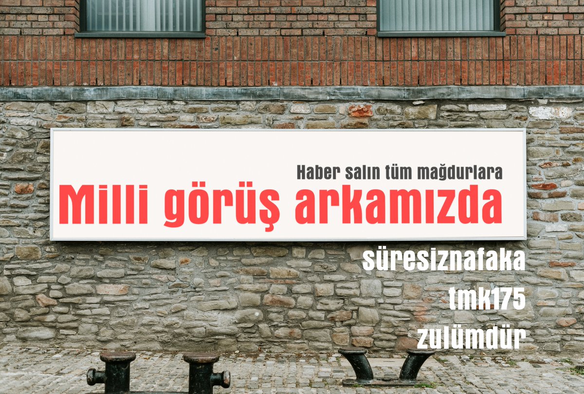 Milli Görüş bir cihattır içinde mazlum ve mağdurlara hizmet barındırır.
Haber salın tüm mağdurlara milli görüş arkamızda
<a href="/RTErdogan/">Recep Tayyip Erdoğan</a> 
@ErbakanFatih 
<a href="/bybekirbozdag/">Bekir  Bozdağ</a> 
<a href="/BirselLknur/">BİRSEL #AileyiKorumakVatanıKorumaktır. 🇹🇷🇸🇩</a> 
<a href="/trbiaplatformu/">BOŞANMIŞ İNSANLAR VE AİLE PLATFORMU</a> 
<a href="/deryayanikashb/">Derya Yanık</a> 
<a href="/AvOzlemZengin/">Av. Özlem Zengin 🇹🇷</a> 
#süresiznafaka
#MilliGörüşBuİşiÇözecek