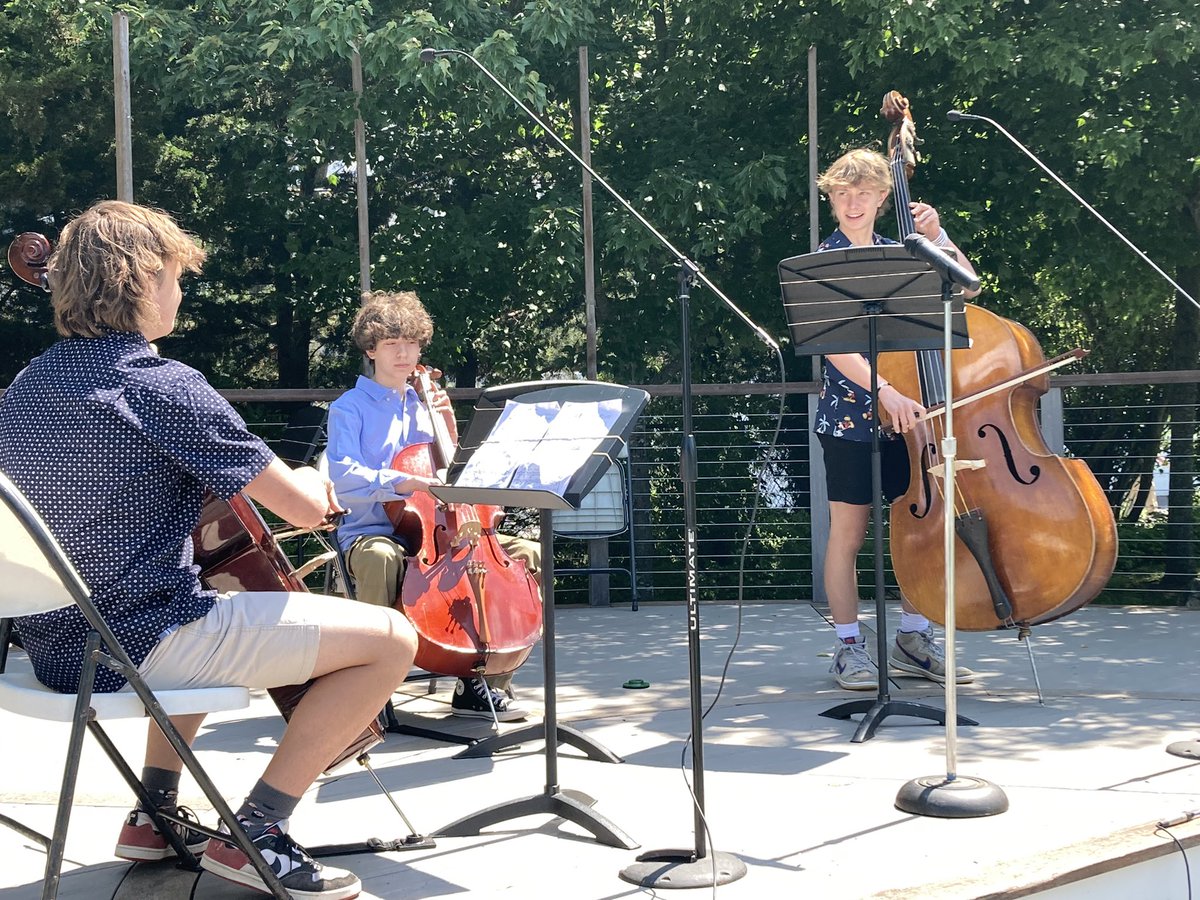 A beautiful day for chamber music in PJ Village’s Harborfront Park! Congratulations to our 7/8 musicians! #PJMSOrch 🎶