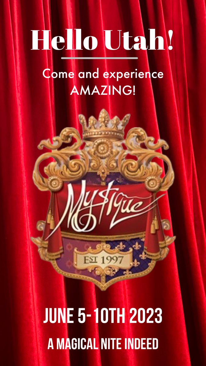 Salt Lake City, Utah peeps I’m heading your way soon… come see in West Jordan <a href="/Mystiquedining/">Mystique</a>