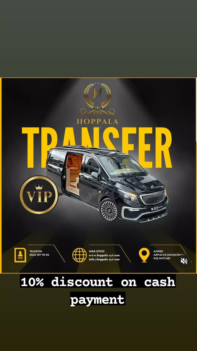 garganlar's tweet photo. We are pleased to provide you with safe, high quality and luxury transportation with our special VIP vehicles @hoppala-ayt.com https://t.co/6HK365NpqQ