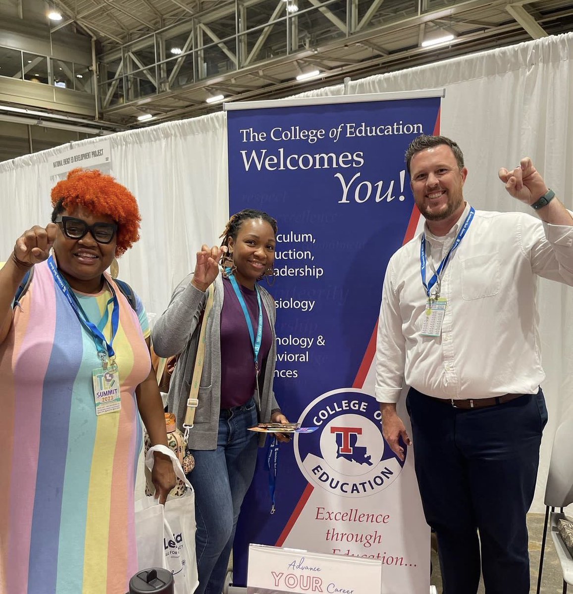 latechteacher's tweet photo. It has been a great week at #lateacherleaders summit ‘23! We have been able to share about our graduate programs and reconnect with alumni and district partners! So grateful for all of the bulldogs who are out there #MakingADifference #latechcil #BeABulldog #BeATeacher https://t.co/p28Ra8ZjPa