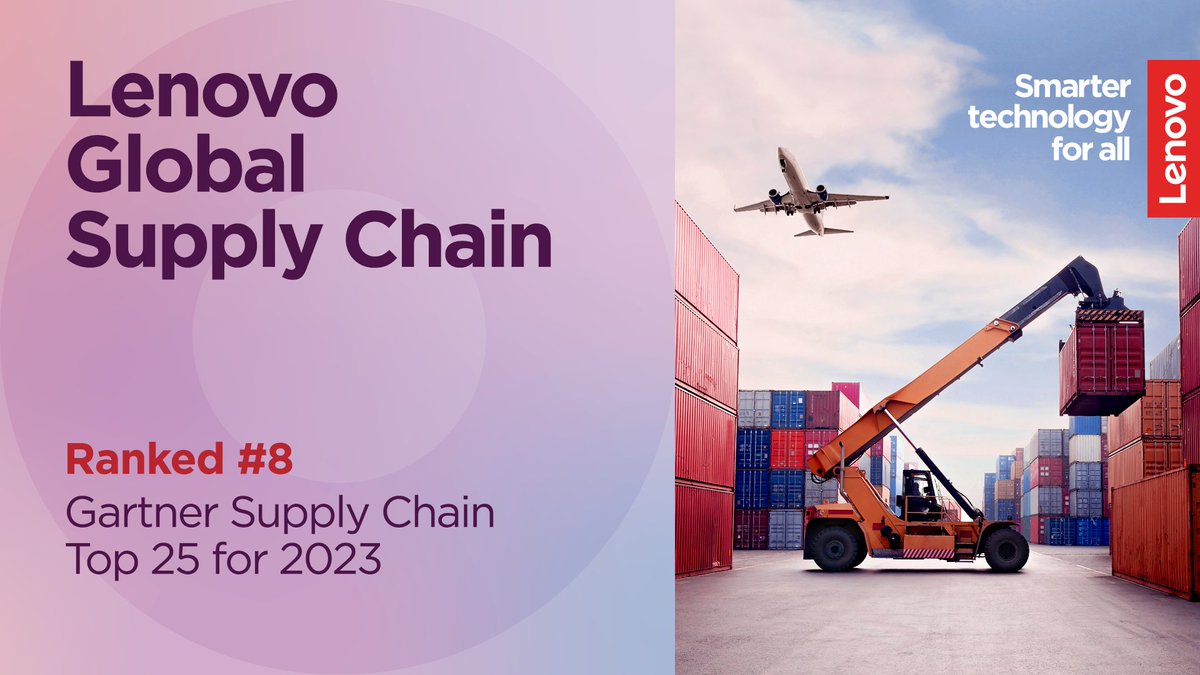 I am proud to share that <a href="/Lenovo/">Lenovo</a> has ranked #8 in the Gartner Supply Chain Top 25 for 2023 - our highest ranking to date!

This accomplishment stands as a testament to the unwavering dedication of Lenovo teams across the globe. It further validates that our customer-centric,