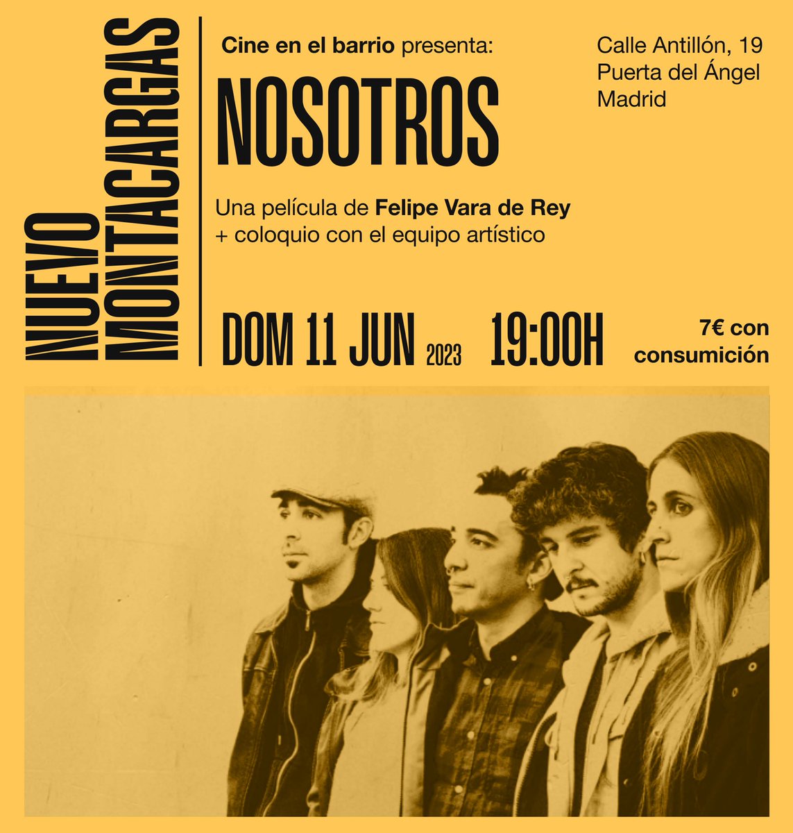 NMontacargas's tweet photo. Es muy emocionante programar la película @nosotrosfilm de @fvara , parte de ella transcurre en el barrio y le tenemos un cariño muy especial. Habrá un coloquio posterior con el equipo artístico. 

🗓 Domingo 11 de junio 19:00 h
🎟 7€ con consumición (reservas: 665600630) https://t.co/Fc6Wxg3RNl