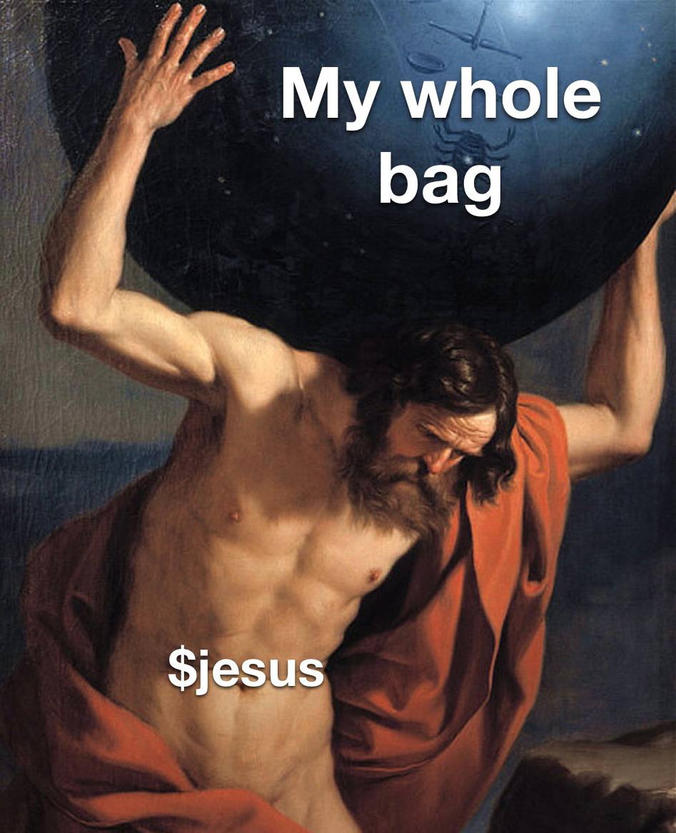 JesusBEP20's tweet photo. In $Jesus we believe. 

https://t.co/NRpGAMRwBU

https://t.co/rtXgim8NIF

#BSC #Jesus #JesusBEP20 https://t.co/unEpZGErrq