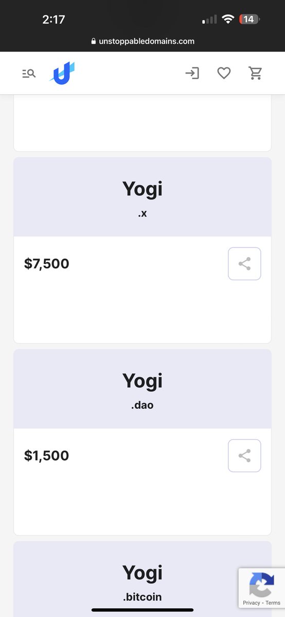 @metaartdesign @TJLarkin23 Example 1 - yogi.x is $7,500 which is not in line with any of the pricing tiers

Also these “tiers” and determining which dictionary words are sought after is what I mean by being arbitrary & not consistent

For ex - with ens it goes by strictly length of the domain for renewal