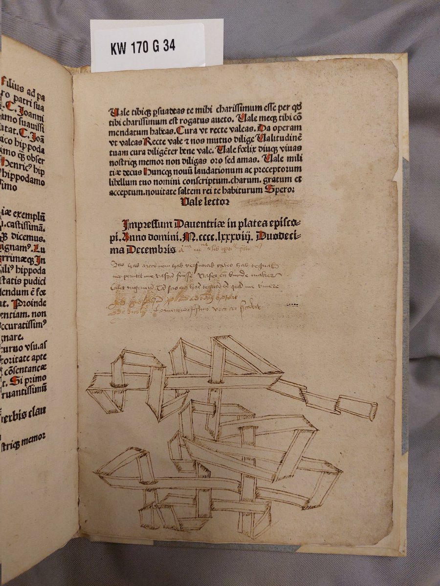 #Escher in the 16th century? A remarkable doodle in: Publicius, Jacobus, Ars conficiendi epistolas. Deventer : [Richardus Pafraet], 12 Dec. 1488. KB, KW 170 G 35. #MEI <a href="/CERL_org/">CERL</a> <a href="/KB_Nederland/">KB Nederland</a>