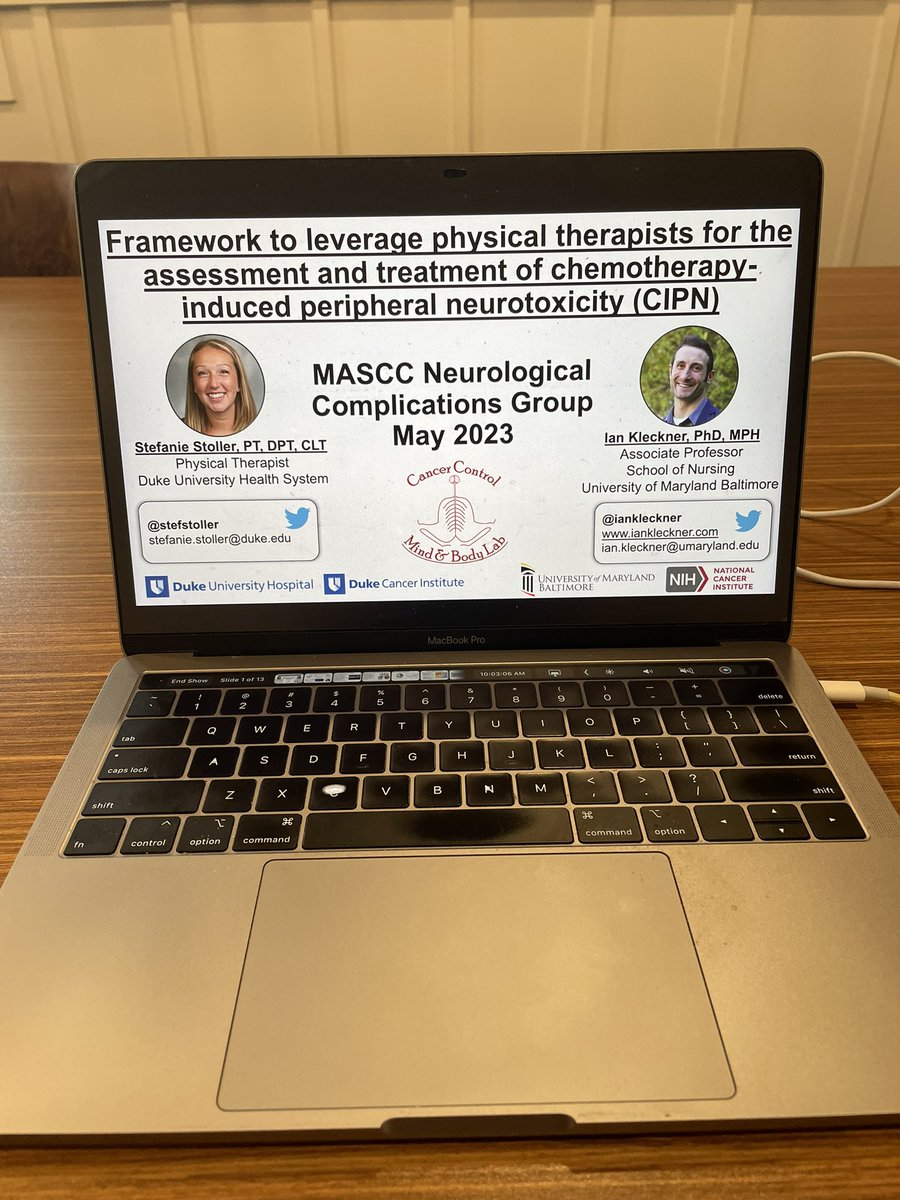 Fun morning presenting with <a href="/iankleckner/">Ian Kleckner PhD MPH (he/him)</a> at the <a href="/CancerCareMASCC/">MASCC</a> Neurological Complications Group quarterly meeting. 

Empowered by this group of researchers and clinicians and the work they are doing to improve supportive care for individuals living with and beyond cancer
