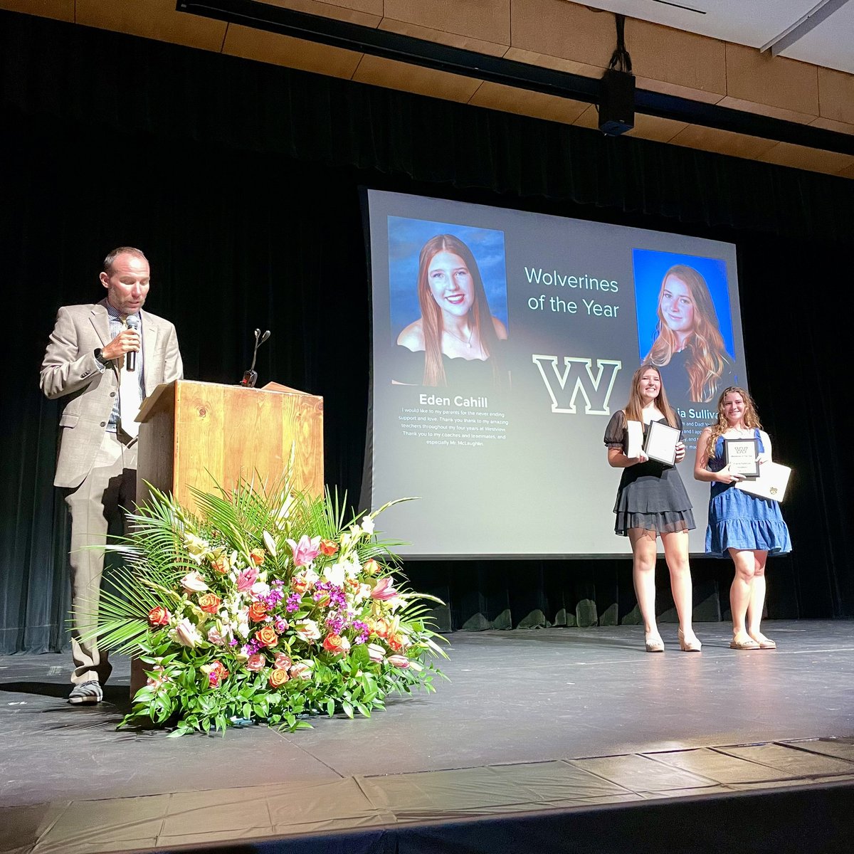 One of the many special pieces to our remarkable school is our commitment to recognition. Today was our Senior Award Program and we celebrated so many students for various awards. The final award going to 2 deserving students for being recognized as our Wolverines of the Year.