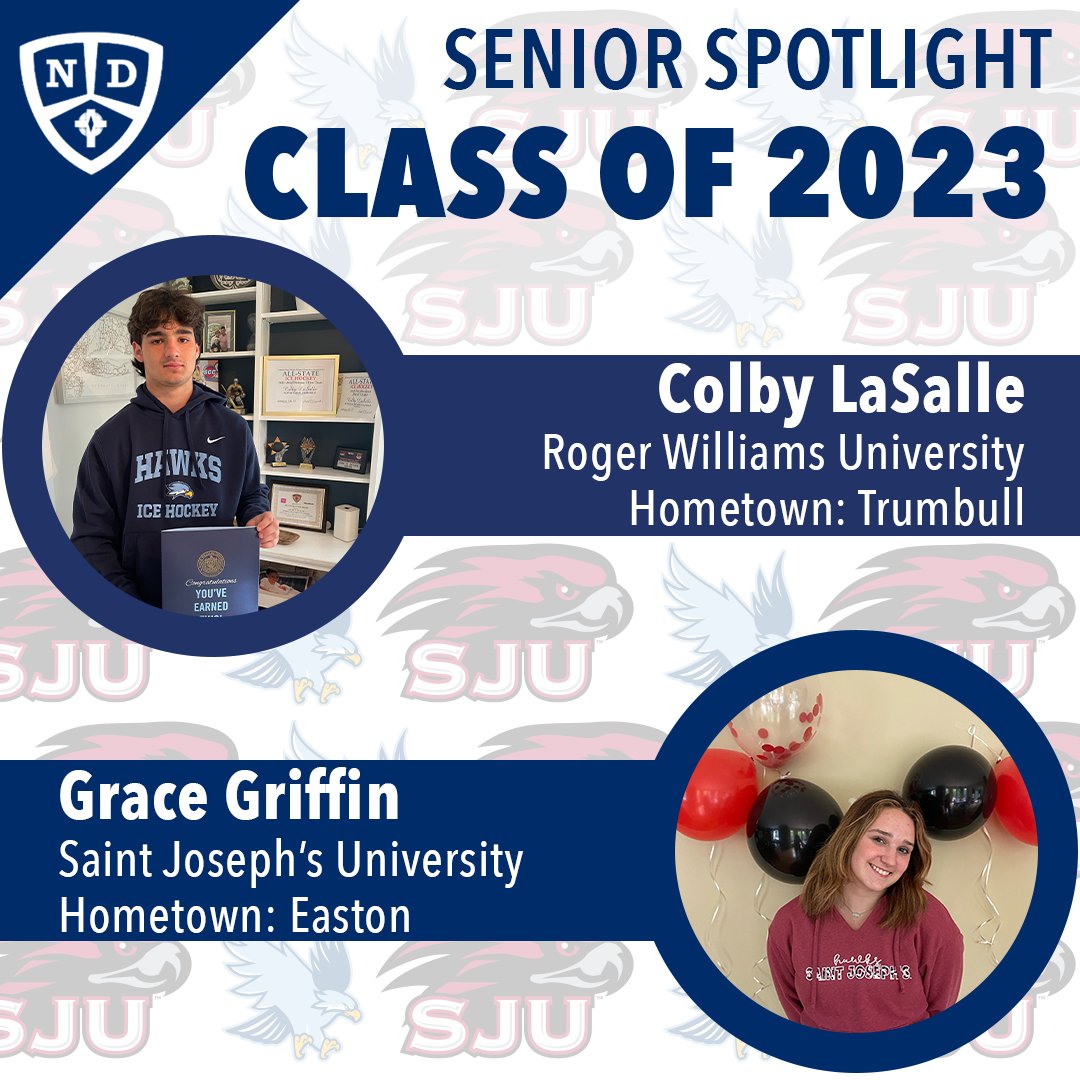 Congratulations to Colby LaSalle and Grace Griffin on their college acceptances! 

This fall, Colby will begin studying business administration at Roger Williams University while Grace pursues education at Saint Joseph's University! #SeniorSpotlight #LancerPride