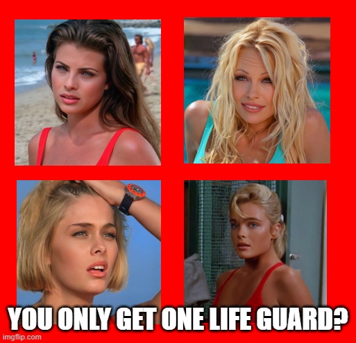 You only get to be saved by one lifeguard, which do you take? #Baywatch #90s #90sTV #90snostalgia #GenX