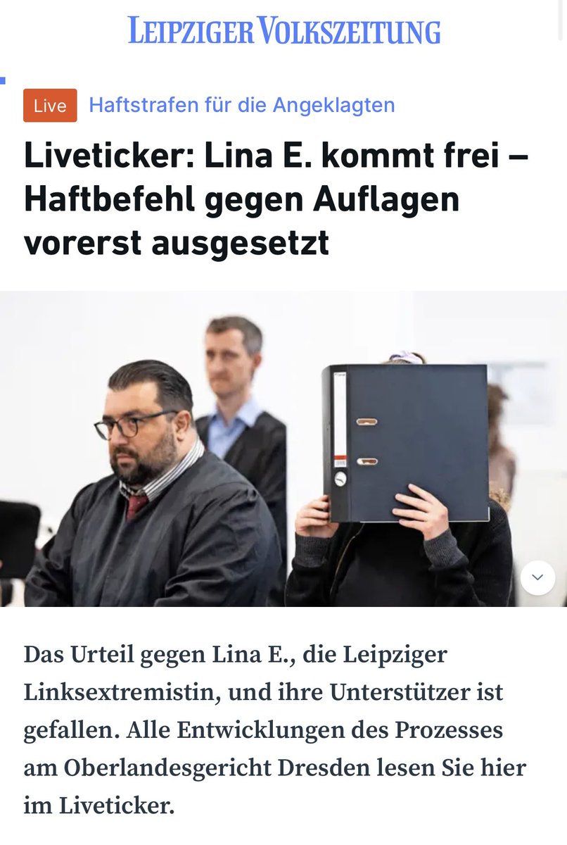 #LinaE ist frei, überraschende Wende 

lvz.de/lokales/leipzi…