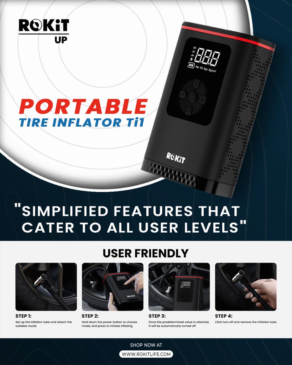 nflate with speed, precision, and ease wherever you are!! 🚘🚗
Check out this small but mighty powerhouse ONLY ON ROKiTLife.com 💖

.
.
.
.
.
.
.
.
.

#portablegadgets #techgadgets #portablepowerstation #tireinflator #portabledevice #wearerokit #cartools