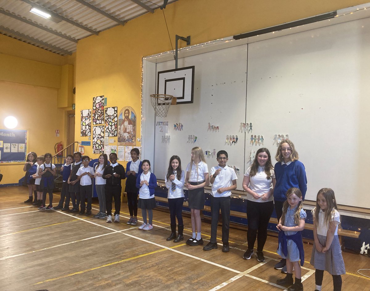 StCuthbertsRCP's tweet photo. Drum roll please… 🥁 

We are delighted to announce that we have been recognised as a GOLD Rights Respecting School! Here are our fabulous Pupil Rights and Equalities Group with their GOLD pin badges as note of thanks for all of their hard work. 🌟 ✨💙 
@gerrymcmurtrie https://t.co/OXQfdaRSCg