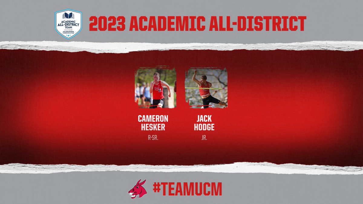 Congratulations to Mules track &amp; field's Cameron Hesker and Jack Hodge on earning 2023 <a href="/CollSportsComm/">College Sports Communicators</a> Academic All-District honors!

📝 | bit.ly/43mdjzu

#teamUCM