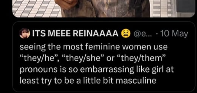 The world: What made you #peak #PeakTrans ?
Me: Hmm... I can't really put my finger on it...
(The IT I'm thinking about)
Transgenderism is a misogynistic men's rights movement.