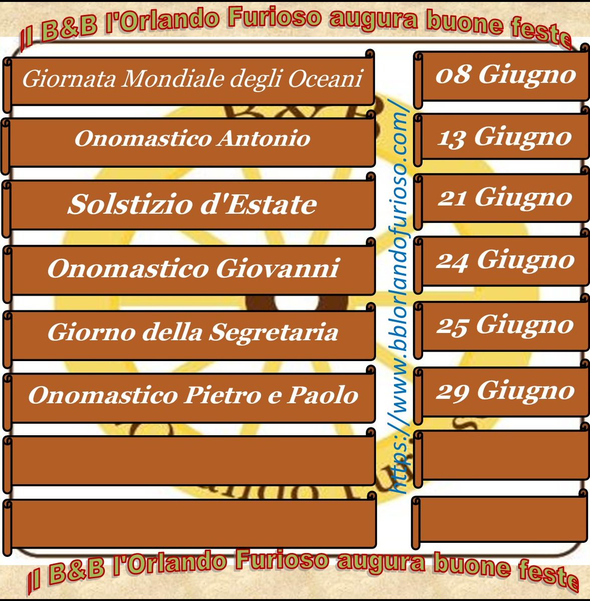 b_furioso's tweet photo. Il B&amp;B l’Orlando Furioso augura buone feste di Giugno!
https://t.co/l3CewCeMfz
https://t.co/YjGeRAQEEv https://t.co/Qqkvhnc7V6