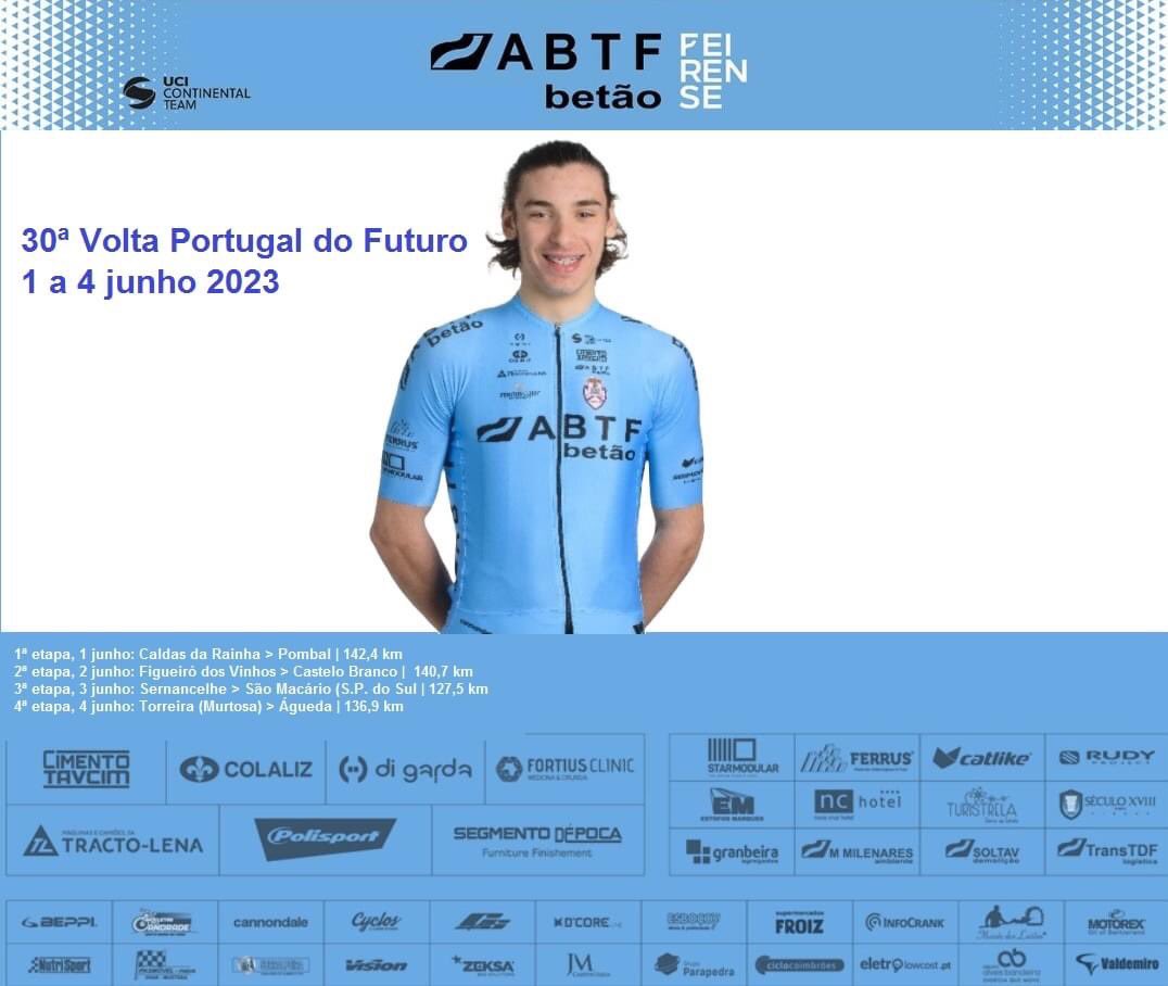 FeirenseCycling's tweet photo. A PARTIR DESTA 5ªFEIRA, DISPUTA-SE A 30ª VOLTA A PORTUGAL DO FUTURO!
A ABTF Betão - FEIRENSE estará presente com Diogo Oliveira
🍀 Boa Sorte Diogo!
#ABTFBetãoFeirense
#GrupoTavares
#Digarda
#PolisportBicycle
#Polipromotion
#RudyProjectPortugal
#GarraDeBetão
#DeCasteloAoPeito https://t.co/iXsuF5rLhn
