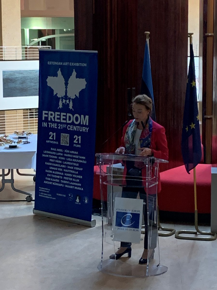 EstoniaCoE's tweet photo. #Estonia 🇪🇪 celebrating 30 years of Council of Europe membership, standing together for freedom. Exhibition presented in full! Join us @coe.
#Freedom #FreedomOfSpeech #FreeToCreate.
See more: https://t.co/vujqZ7e84q
@MarijaPBuric
@EstoniaCoE
Special thanks to @Jaak_Visnap https://t.co/z0oLZ0V2GX