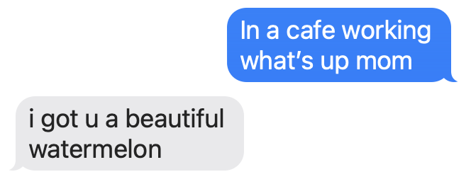 had three missed calls from my mom this morn before she finally got her msg through