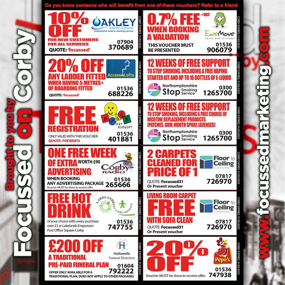 Barbwire_Design's tweet image. Focussed on Corby - Issue 31 (April/May 23) - OUT NOW with new vouchers for you to enjoy saving money with!

MAGAZINE DOWNLOAD / READ:
focussedpublications.co.uk/wp-content/upl…

#FocussedonCorby #LoveCorby #CommunityMag...