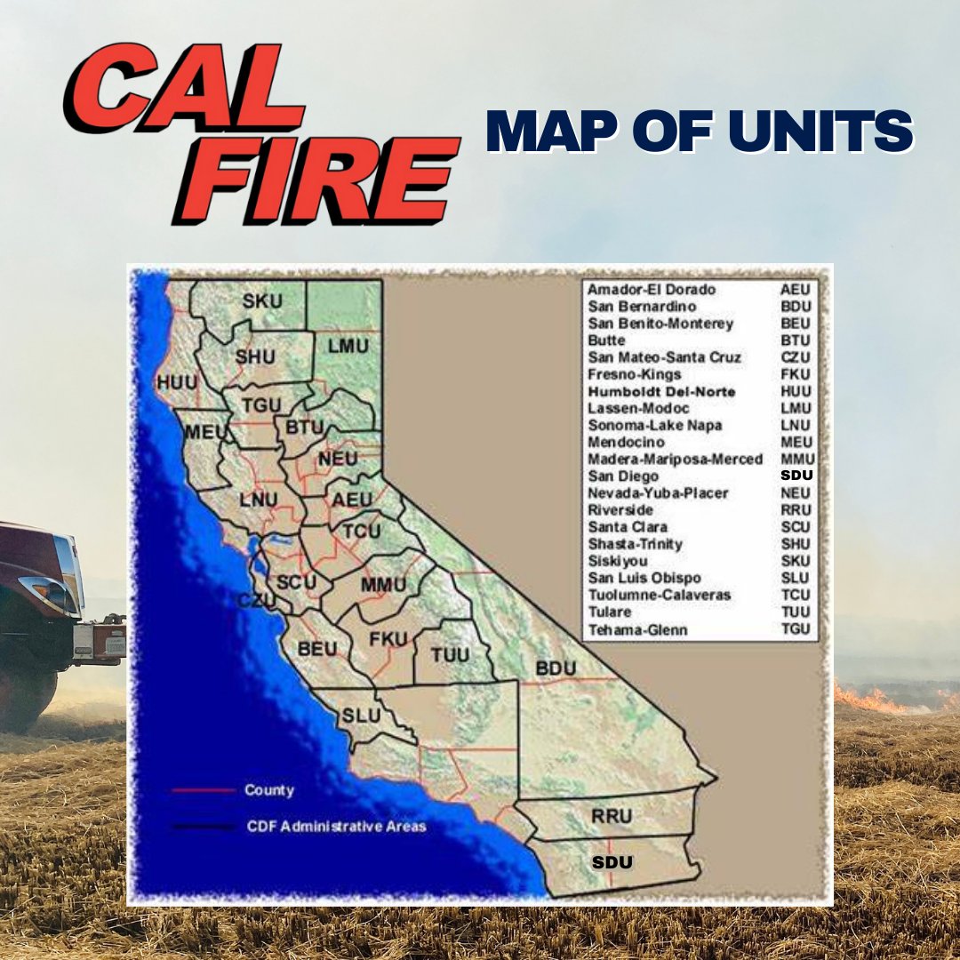 Did you know @CAL_FIRE has 21 units across the state of California? From Siskiyou all the way down to San Diego, the department covers a vast majority of the state.

In the comments, let us know which CAL FIRE unit is closest to you!

#CALFIRECareers